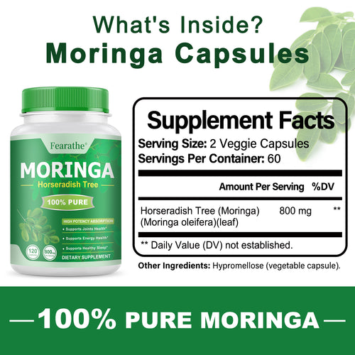 Moringa Capsules – 100% Pure Horseradish Tree | Fearathe